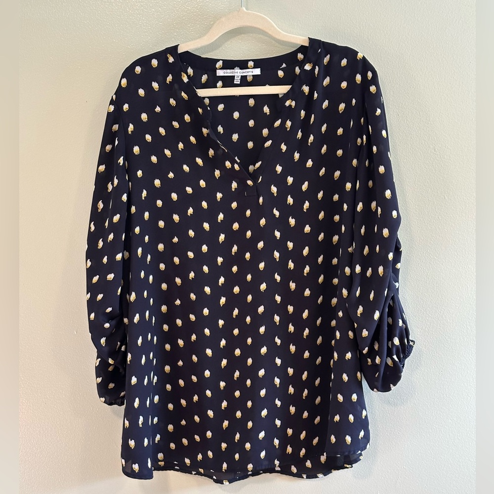 Collective Concepts Midnight Top with Gold Accents